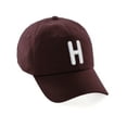 thumbnail image 1 of Daxton Classic Baseball Dad Hat Embroidered Initial Letters Cap - Burgundy, Letter H, 1 of 3
