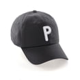 thumbnail image 1 of Daxton Classic Baseball Dad Hat Embroidered Initial Letters Cap - Charcoal, Letter P, 1 of 3