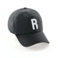 thumbnail image 1 of Daxton Classic Baseball Dad Hat Embroidered Initial Letters Cap - Charcoal, Letter R, 1 of 3