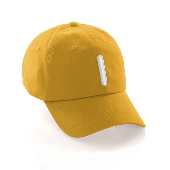 Daxton Classic Baseball Dad Hat Embroidered Initial Letters Cap - Gold, Letter I