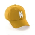 thumbnail image 1 of Daxton Classic Baseball Dad Hat Embroidered Initial Letters Cap - Gold, Letter N, 1 of 3
