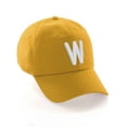 thumbnail image 1 of Daxton Classic Baseball Dad Hat Embroidered Initial Letters Cap - Gold, Letter W, 1 of 3