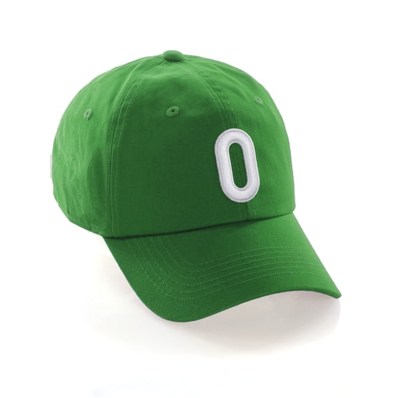 Daxton Classic Baseball Dad Hat Embroidered Initial Letters Cap - Kelly, Letter O
