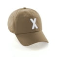 thumbnail image 1 of Daxton Classic Baseball Dad Hat Embroidered Initial Letters Cap - Khaki, Letter X, 1 of 3