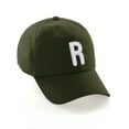 thumbnail image 1 of Daxton Classic Baseball Dad Hat Embroidered Initial Letters Cap - Olive, Letter R, 1 of 3