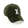thumbnail image 1 of Daxton Classic Baseball Dad Hat Embroidered Initial Letters Cap - Olive, Letter X, 1 of 3