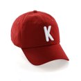 thumbnail image 1 of Daxton Classic Baseball Dad Hat Embroidered Initial Letters Cap - Red, Letter K, 1 of 3