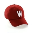 thumbnail image 1 of Daxton Classic Baseball Dad Hat Embroidered Initial Letters Cap - Red, Letter W, 1 of 3