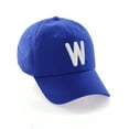 thumbnail image 1 of Daxton Classic Baseball Dad Hat Embroidered Initial Letters Cap - Royal, Letter W, 1 of 3
