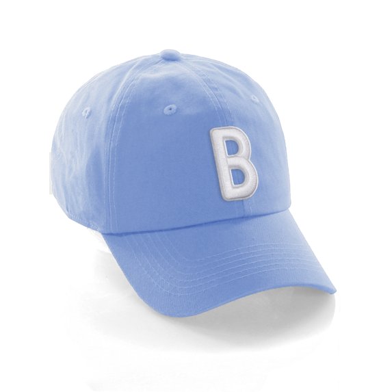 Daxton Classic Baseball Dad Hat Embroidered Initial Letters Cap - Sky, Letter B