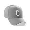 thumbnail image 1 of Daxton Classic Baseball Hat Custom A to Z Initial Team Black White Letter, Light Gray Cap Letter C, 1 of 3