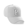 thumbnail image 1 of Daxton Classic Baseball Hat Custom A to Z Initial Team Black White Letter, White Cap Letter P, 1 of 3