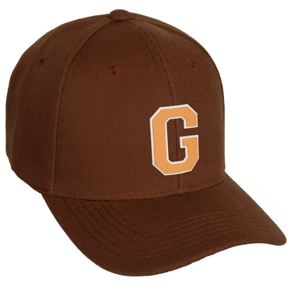 Daxton Classic Baseball Hat Custom A to Z Initial Team White Neon Orange Letter, Rust Cap, Letter G