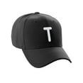thumbnail image 1 of Daxton Classic Baseball Hat Embroidered A to Z Letters Structured Mid Profile Cap - Black, Letter T, 1 of 3