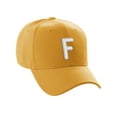 thumbnail image 1 of Daxton Classic Baseball Hat Embroidered A to Z Letters Structured Mid Profile Cap - Gold, Letter F, 1 of 3