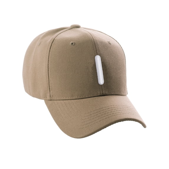 Daxton Classic Baseball Hat Embroidered A to Z Letters Structured Mid Profile Cap - Khaki, Letter I
