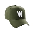 thumbnail image 1 of Daxton Classic Baseball Hat Embroidered A to Z Letters Structured Mid Profile Cap - Olive, Letter W, 1 of 3