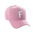 thumbnail image 1 of Daxton Classic Baseball Hat Embroidered A to Z Letters Structured Mid Profile Cap - Pink, Letter F, 1 of 3