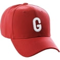 thumbnail image 1 of Daxton Classic Baseball Hat Embroidered A to Z Letters Structured Mid Profile Cap - Red, Letter G, 1 of 4