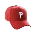 thumbnail image 1 of Daxton Classic Baseball Hat Embroidered A to Z Letters Structured Mid Profile Cap - Red, Letter P, 1 of 3