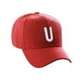thumbnail image 1 of Daxton Classic Baseball Hat Embroidered A to Z Letters Structured Mid Profile Cap - Red, Letter U, 1 of 3