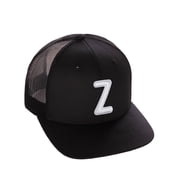 Daxton Classic Baseball Trucker Hat Embroidered A to Z Letters Structured Mid Profile Cap, Black Hat, Letter Z