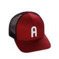 thumbnail image 1 of Daxton Classic Baseball Trucker Hat Embroidered A to Z Letters Structured Mid Profile Cap, Burgundy Black Hat, Letter A, 1 of 1