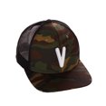 thumbnail image 1 of Daxton Classic Baseball Trucker Hat Embroidered A to Z Letters Structured Mid Profile Cap, Camo Black Hat, Letter V, 1 of 1