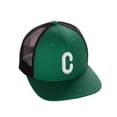thumbnail image 1 of Daxton Classic Baseball Trucker Hat Embroidered A to Z Letters Structured Mid Profile Cap, Green Black Hat, Letter C, 1 of 1