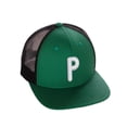 thumbnail image 1 of Daxton Classic Baseball Trucker Hat Embroidered A to Z Letters Structured Mid Profile Cap, Green Black Hat, Letter P, 1 of 1
