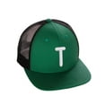 thumbnail image 1 of Daxton Classic Baseball Trucker Hat Embroidered A to Z Letters Structured Mid Profile Cap, Green Black Hat, Letter T, 1 of 1