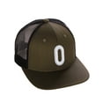 thumbnail image 1 of Daxton Classic Baseball Trucker Hat Embroidered A to Z Letters Structured Mid Profile Cap, Olive Black Hat, Letter O, 1 of 1
