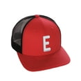 thumbnail image 1 of Daxton Classic Baseball Trucker Hat Embroidered A to Z Letters Structured Mid Profile Cap, Red Black Hat, Letter E, 1 of 1