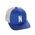 thumbnail image 1 of Daxton Classic Baseball Trucker Hat Embroidered A to Z Letters Structured Mid Profile Cap, Royal White Hat, Letter N, 1 of 1