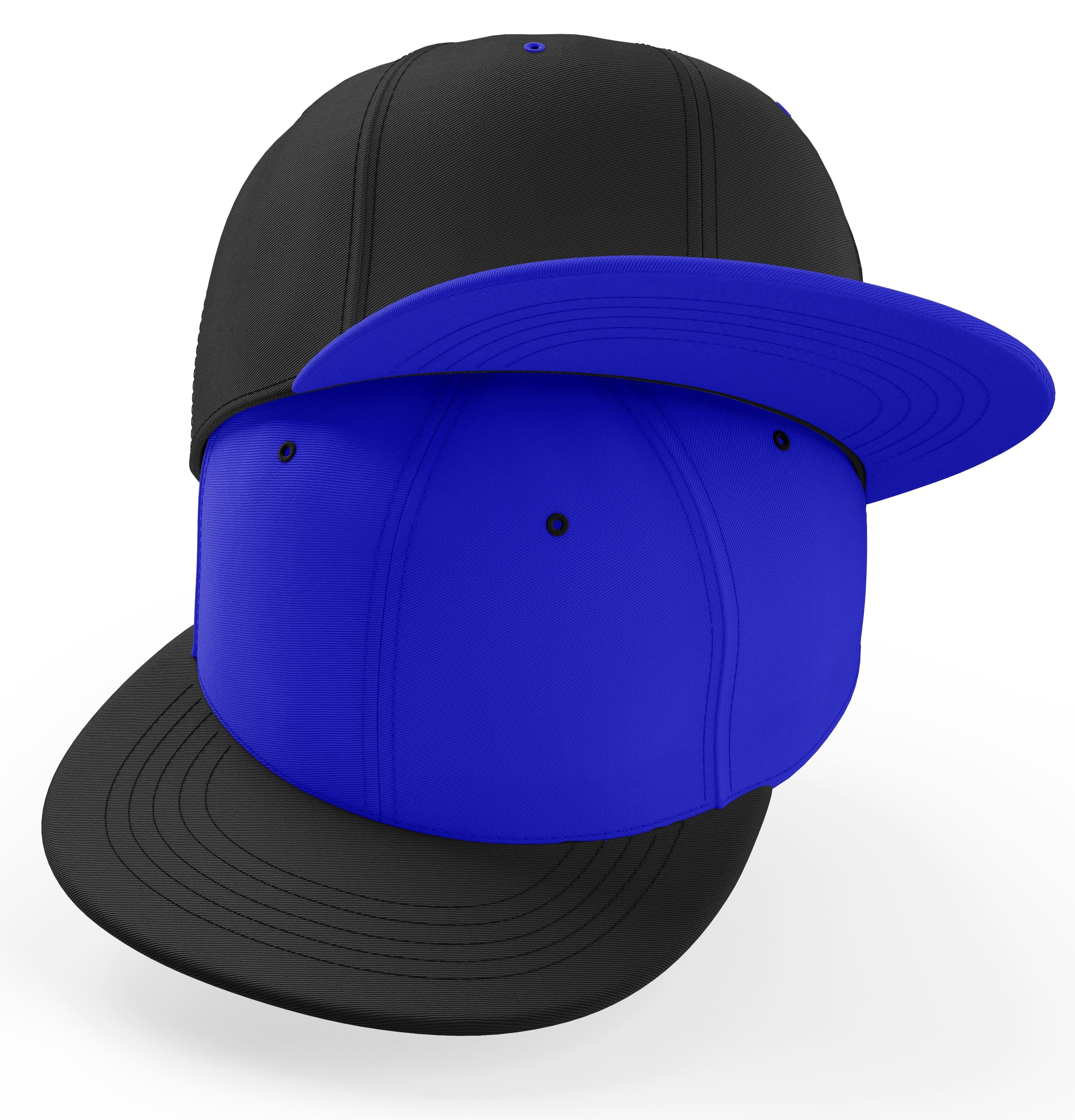 Daxton Classic Blank Snapback Flat Bill Visor Hat Cap Adjustable