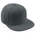 thumbnail image 1 of Daxton Classic Blank Snapback Flat Bill Visor Hat Cap Adjustable Back - Charcoal, 1 of 4
