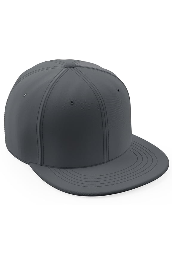 Classic Blank Snapback Flat Bill Visor Hat Cap Adjustable Back - Charcoal