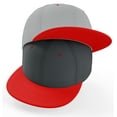 thumbnail image 1 of Daxton Classic Blank Snapback Flat Bill Visor Hat Cap Adjustable Back - Light Grey Red,Charcoal Red, 1 of 1