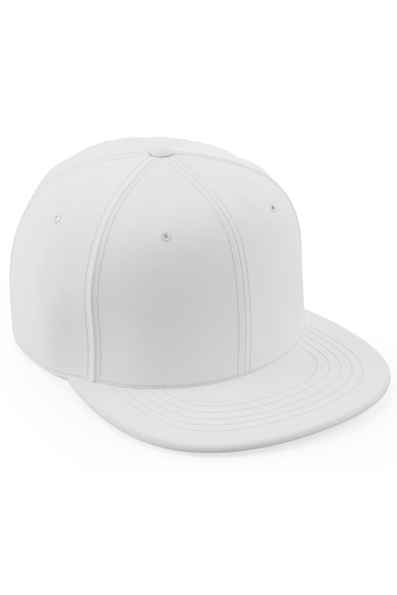 Classic Blank Snapback Flat Bill Visor Hat Cap Adjustable Back - White