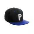 thumbnail image 1 of Daxton Classic Snapback 3D Alphabet A to Z Numbers Embroidered Initials Letters Flat Bill Cap - Black Royal Hat, Letter P, 1 of 2