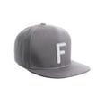 thumbnail image 1 of Daxton Classic Snapback 3D Alphabet A to Z Numbers Embroidered Initials Letters Flat Bill Cap - Light Grey Hat, Letter F, 1 of 2