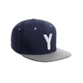 thumbnail image 1 of Daxton Classic Snapback 3D Alphabet A to Z Numbers Embroidered Initials Letters Flat Bill Cap - Navy Grey Hat, Letter Y, 1 of 2