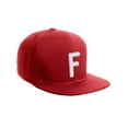 thumbnail image 1 of Daxton Classic Snapback 3D Alphabet A to Z Numbers Embroidered Initials Letters Flat Bill Cap - Red Hat, Letter F, 1 of 2