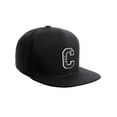 thumbnail image 1 of Daxton Classic Snapback 3D Alphabet A to Z Numbers Initials Flat Bill Visor Cap-Black Hat, Letter C, 1 of 5