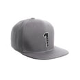 thumbnail image 1 of Daxton Classic Snapback 3D Alphabet A to Z Numbers Initials Flat Bill Visor Cap-Light Grey Hat, Number 1, 1 of 5