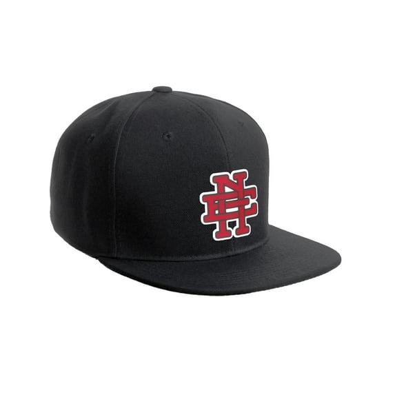 Daxton Classic Snapback Flat Bill Visor Custom Vintage Monogram NE Initials, Black Hat