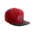 thumbnail image 1 of Daxton Classic Snapback Flat Bill Visor Custom Vintage Monogram TX Initials, Red Black Hat, 1 of 3
