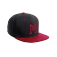 thumbnail image 1 of Daxton Classic Snapback Flat Bill Visor Vintage Custom Number Letter Hat Cap, Black Red Hat, Letter M, 1 of 4