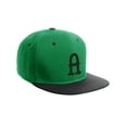 thumbnail image 1 of Daxton Classic Snapback Flat Bill Visor Vintage Custom Number Letter Hat Cap, Kelly Black Hat, Letter A, 1 of 4
