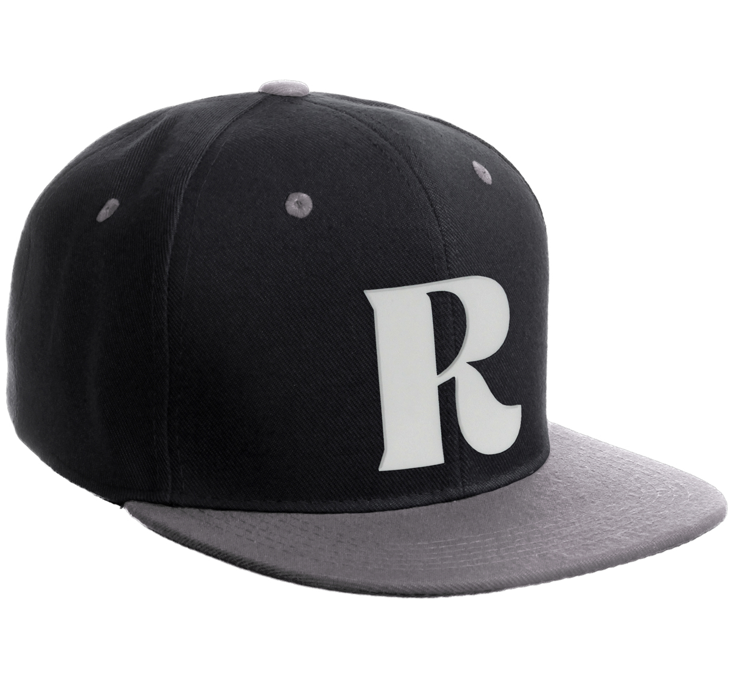 Letter R Hat Daxton Classic Snapback Hat 3D Capital Alphabet Letters Flat Bill Visor ...